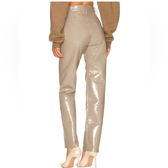 Agolde Recycled Leather 90's Pinch Waist in Quail Patent Size 25 - Picture 9 of 10